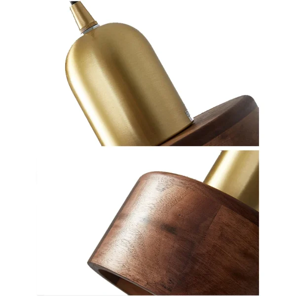Modern Retro Walnut Wood Bedside Lamps Dining Living Room Bedroom Vintage Pendant Light Wall Lamp Indoor Decoration Lighting E27 - Image 5