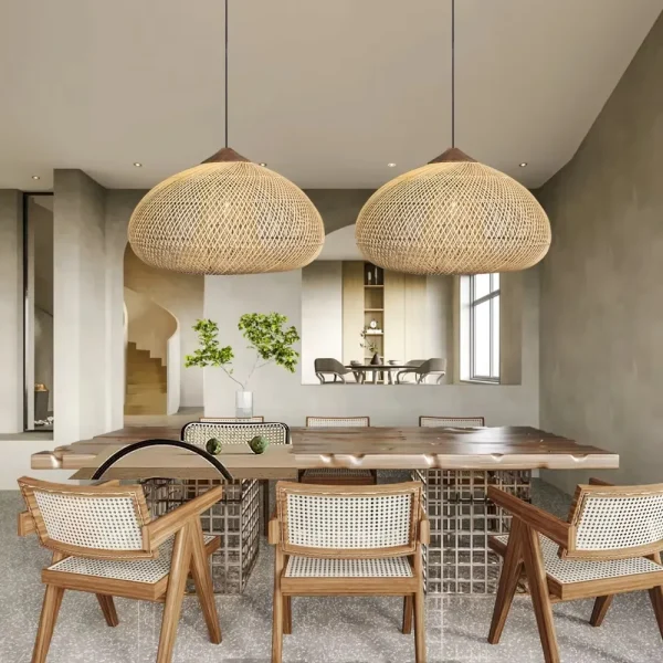 Southeast Asian Handmade Knit Bamboo and Rattan Lamp Lights Hight Quality Dining Room Kitchen Light Fixtures Loft Luminaries - Image 2