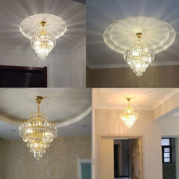 Elegant Crystal Chandelier Modern Ceiling Light Pendant Fixture Lighting Lamp - Image 2