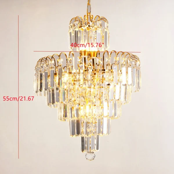 Elegant Crystal Chandelier Modern Ceiling Light Pendant Fixture Lighting Lamp - Image 3